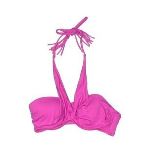 Seafolly‎ Australia Bikini Top Pink Cross Front Halter Tassel Women's US 6 Swim